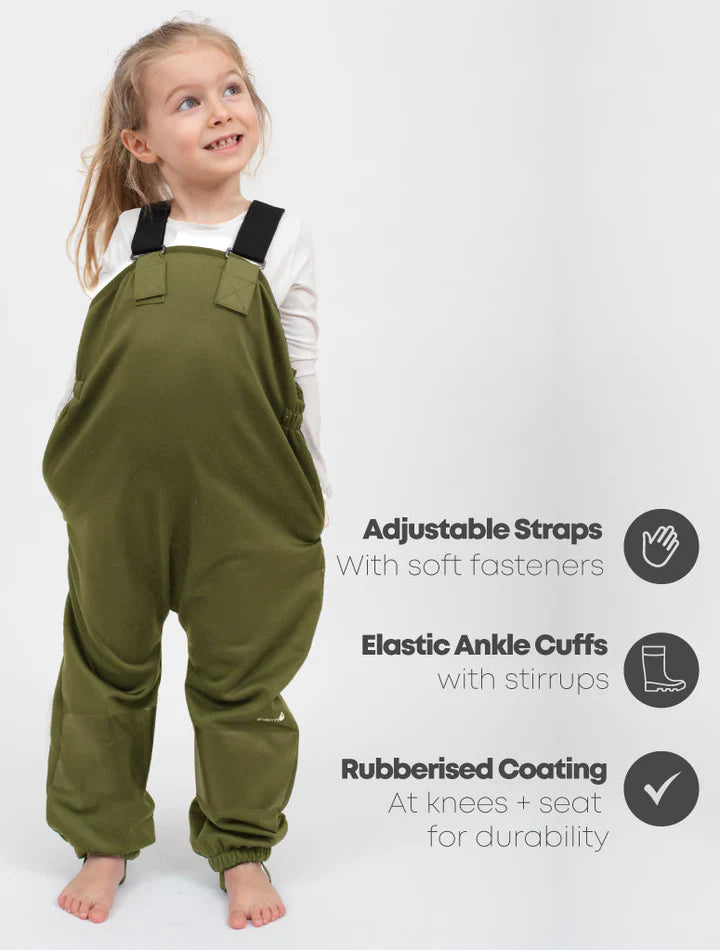 Therm All-Weather Olive Fleece Overalls | Waterproof & Windproof | Eco-Friendly | Last Size - 6-12m