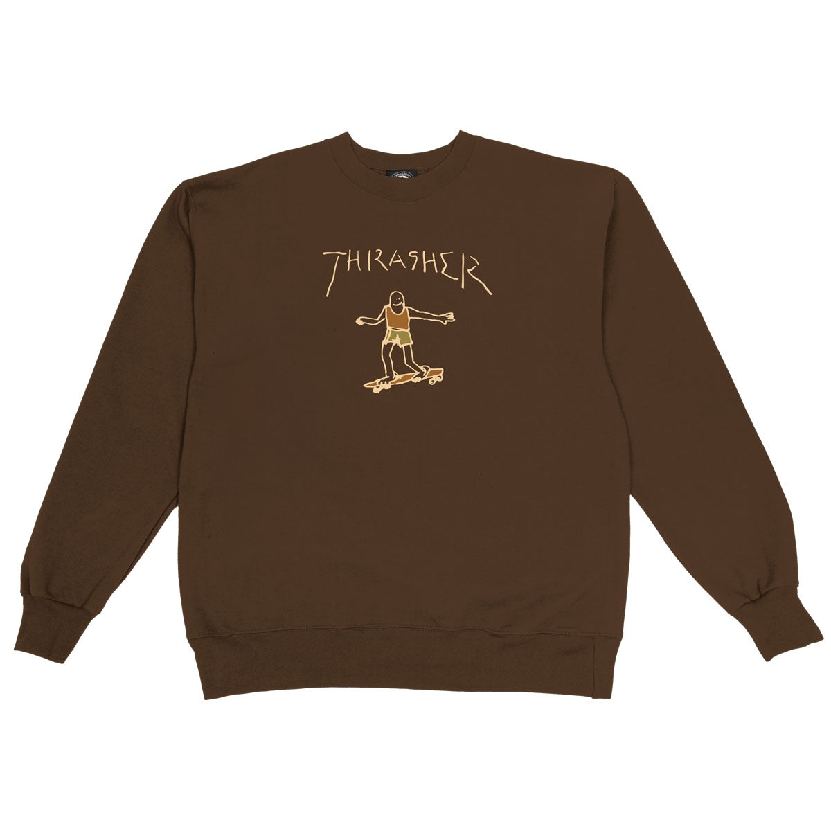 thrasher gonz crew sweat chocolate