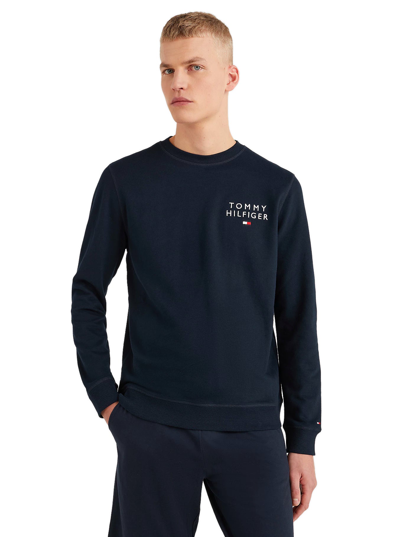 Tommy Hilfiger Men's Crew Neck Logo Sweatshirt - Lounge Style