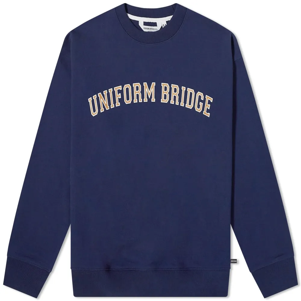 Uniform Bridge Arch Logo Crew Sweatshirt in Navy Color