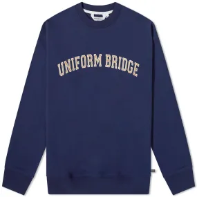 Uniform Bridge Arch Logo Crew Sweatshirt in Navy Color