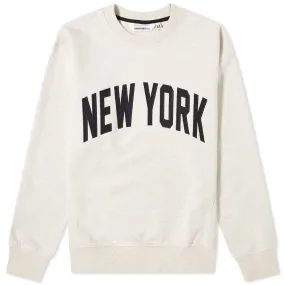 Uniform Bridge Ny Arch Logo Crew Sweatshirt in Oatmeal Color