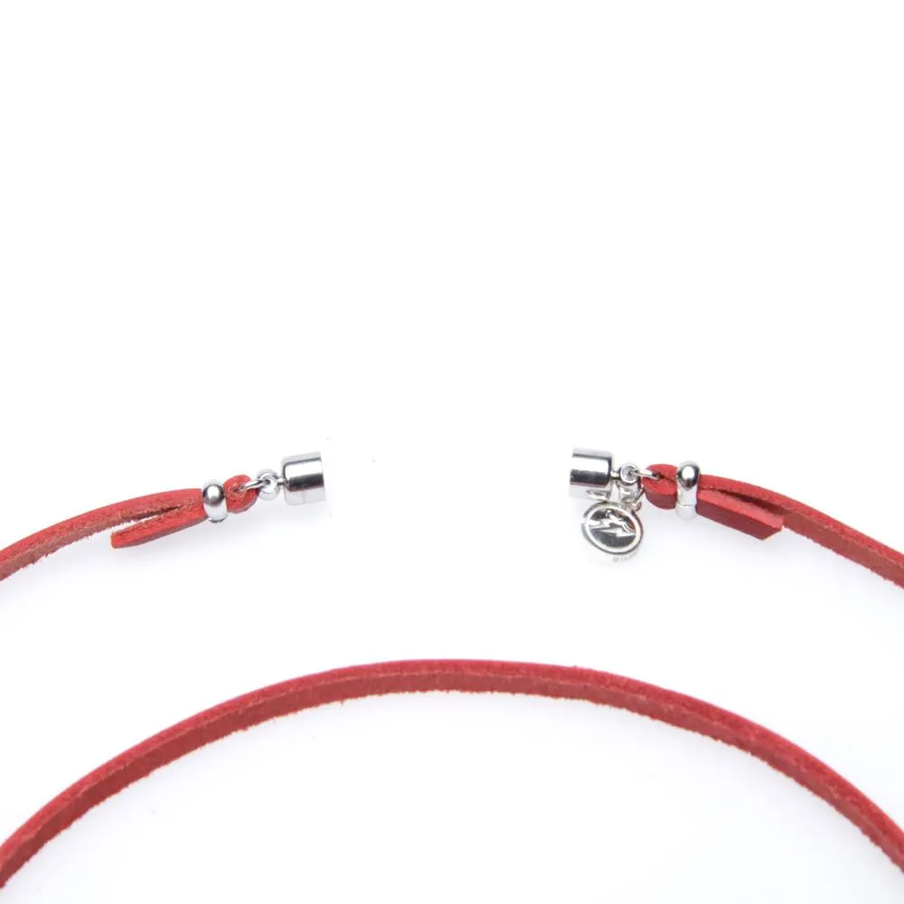 Uniform Experiment Red Leather Code Bracelet