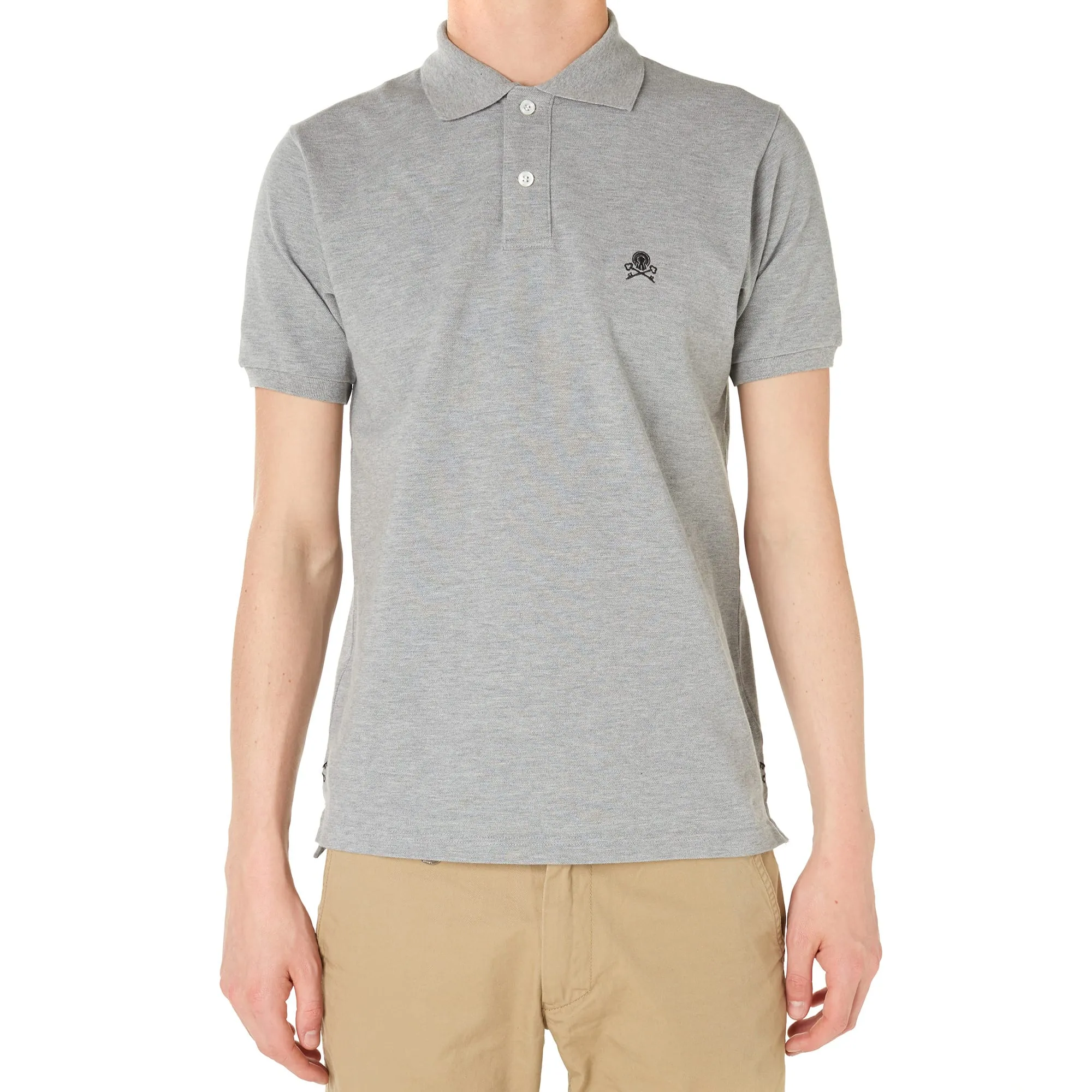 Uniform Experiment Skull Polo Shirt in Grey