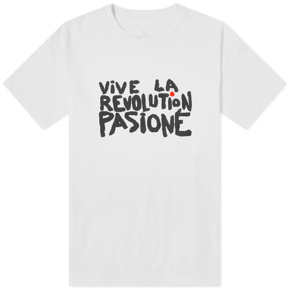 White Vive La Revolution Pasione Illustration Tee by Uniform Experiment