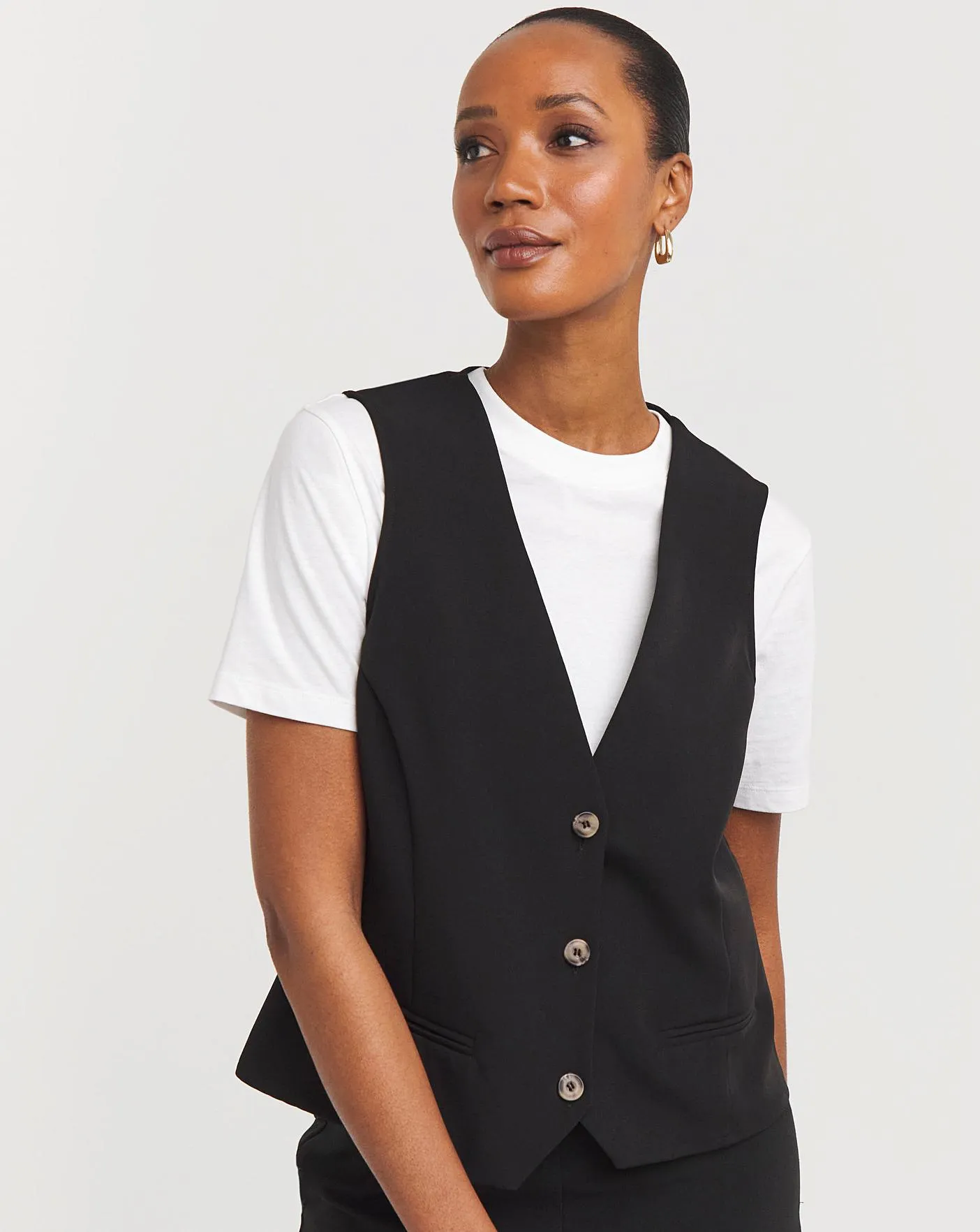 Sleeveless Button Up Vest