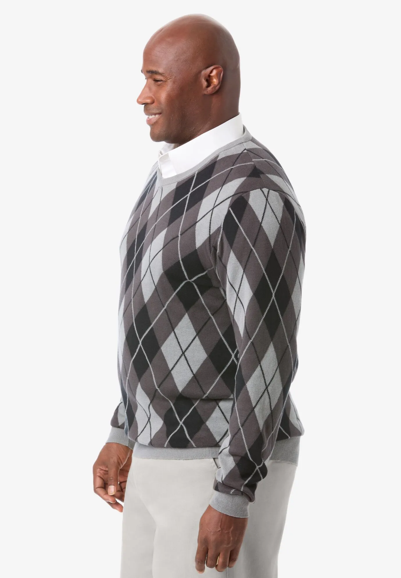 Argyle Pattern V-Neck Jumper