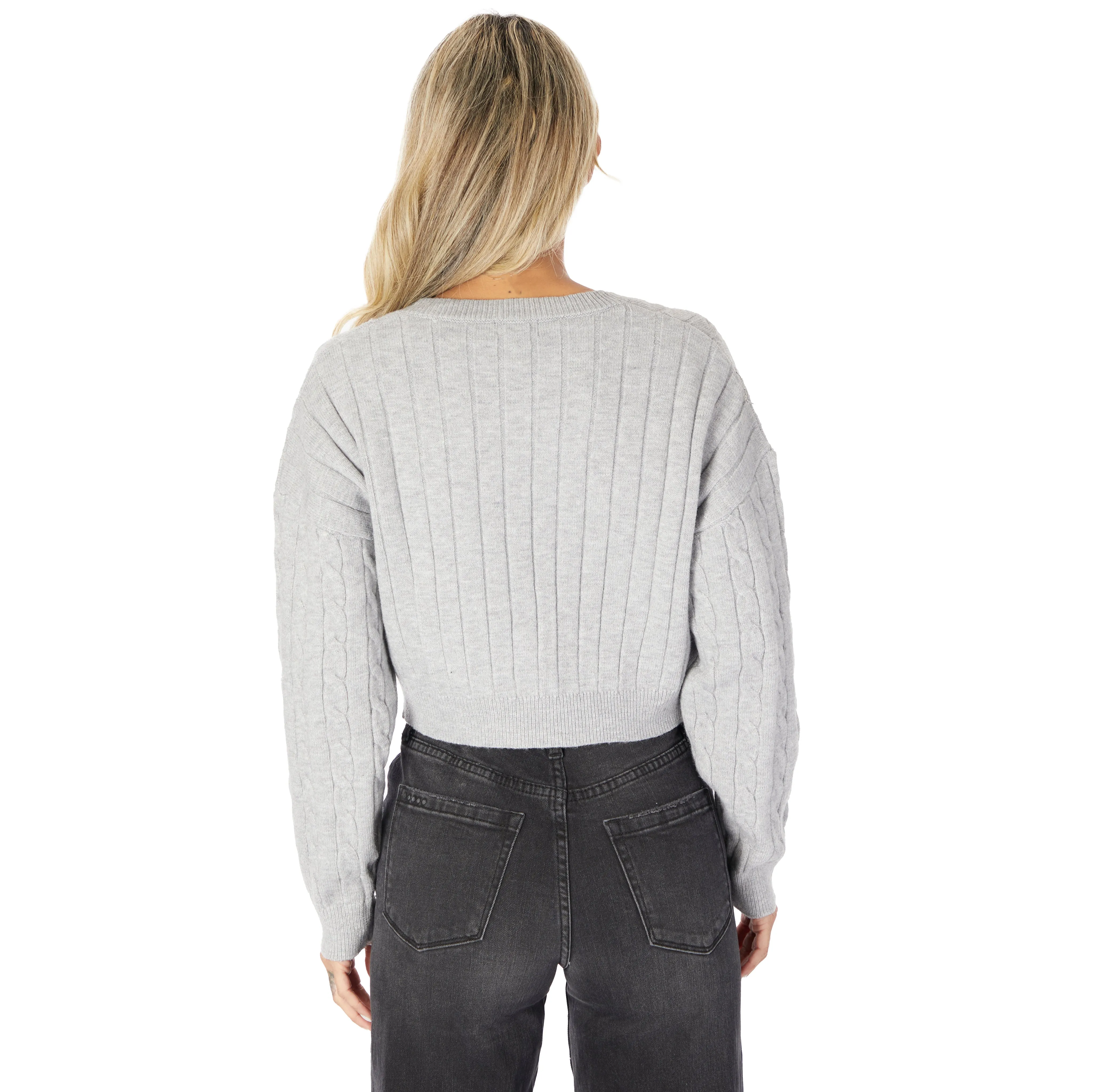 V-Neck Cropped Sweater