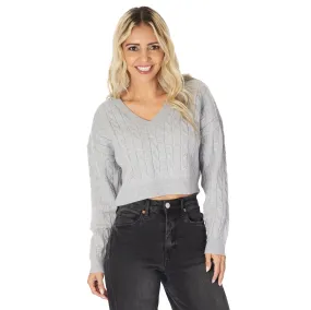 V-Neck Cropped Sweater