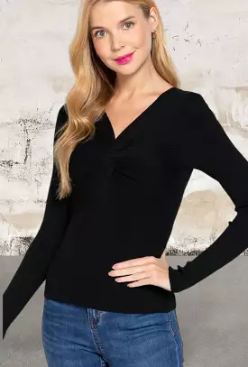 V-neck Knotted Sweater