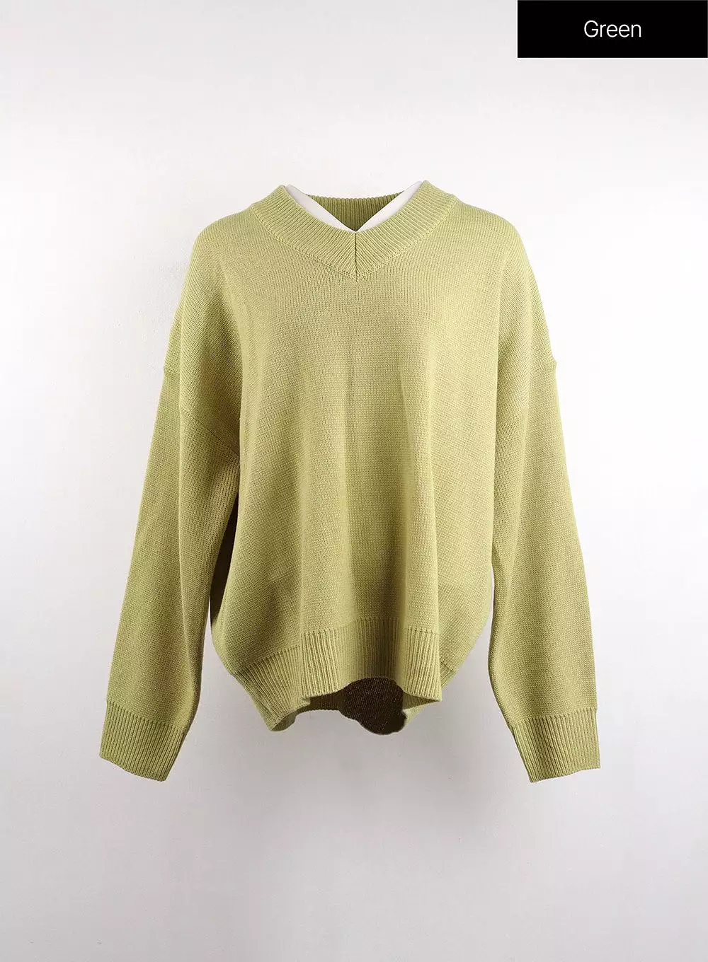 V-Neck Long Sleeve Sweater - OJ419