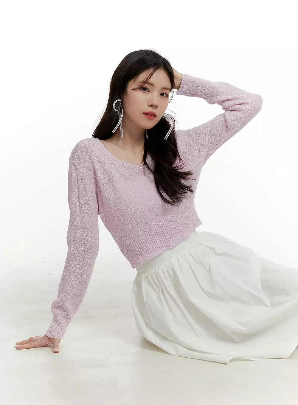 V-neck Sheer Crop Sweater OA405 could be rewritten as Sheer Crop V-neck Sweater OA405 for better Google SEO visibility.