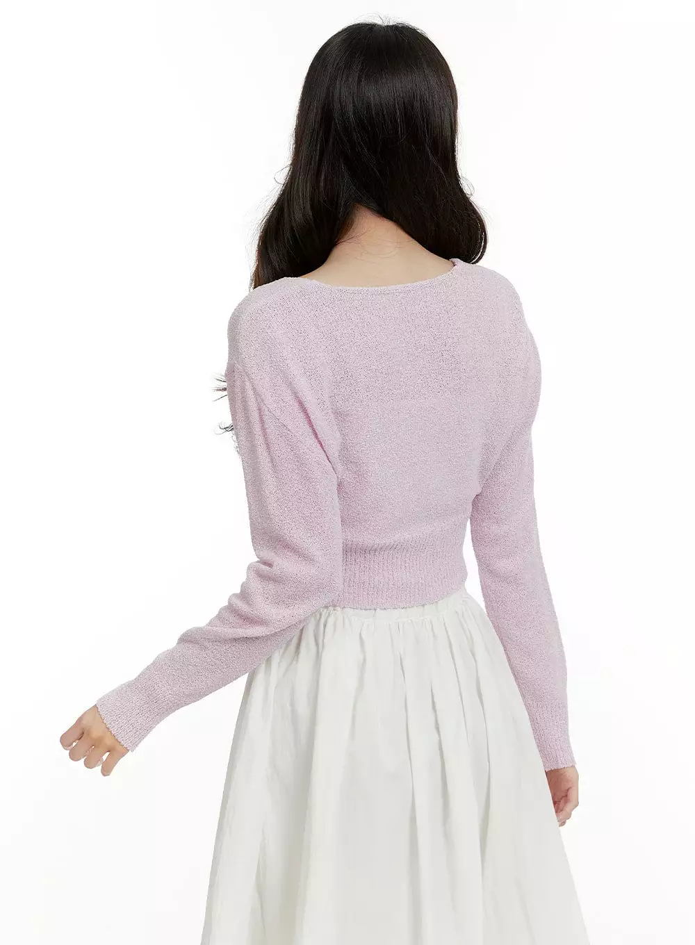 V-neck Sheer Crop Sweater OA405 could be rewritten as Sheer Crop V-neck Sweater OA405 for better Google SEO visibility.