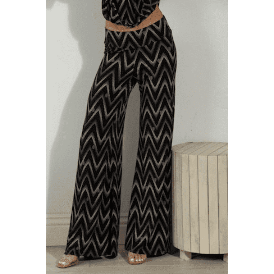 Veronica M Wide Leg Chevron Pants