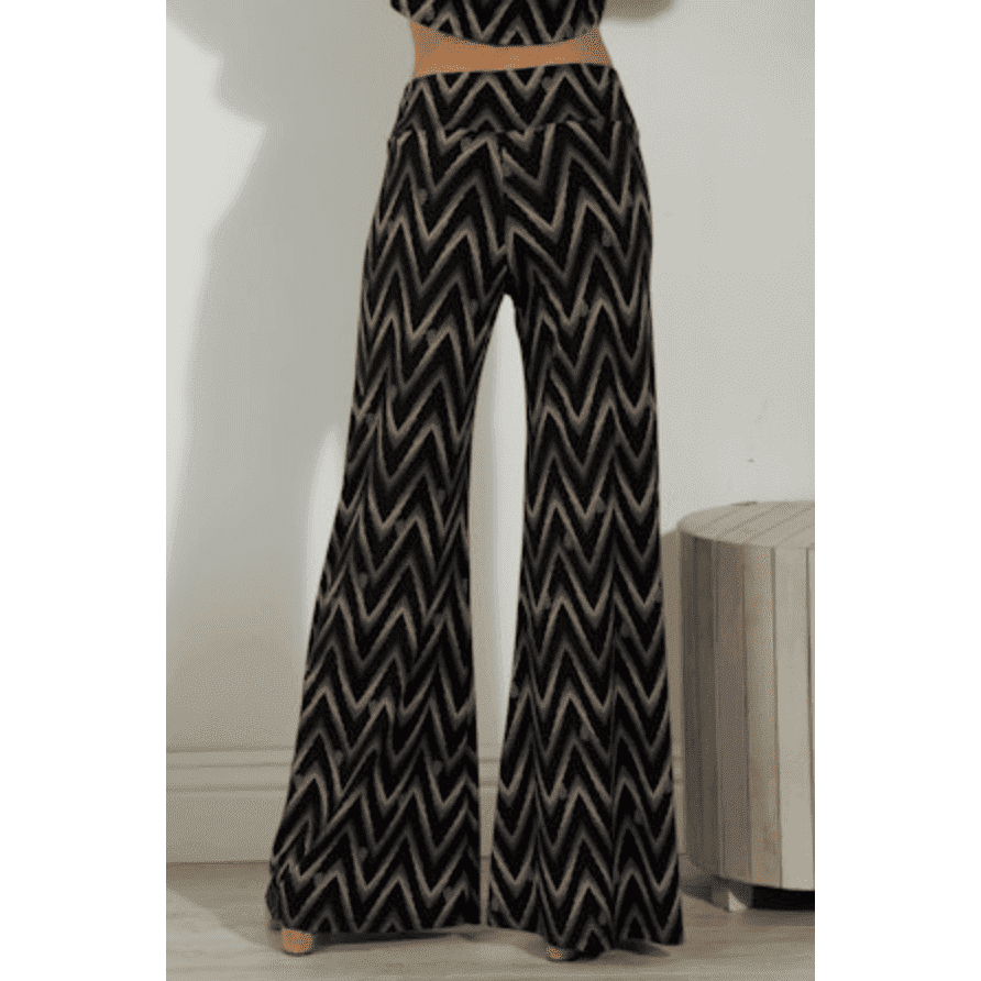 Veronica M Wide Leg Chevron Pants