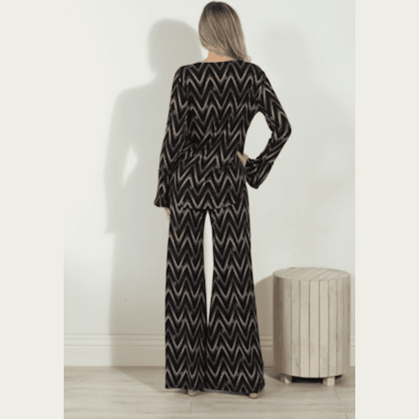 Veronica M Wide Leg Chevron Pants