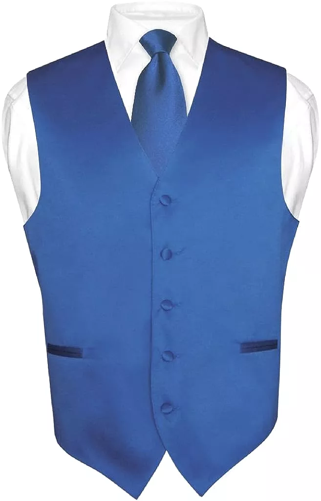 Vest and Necktie Set - Vibrant Solid Color, 2-Piece Collection