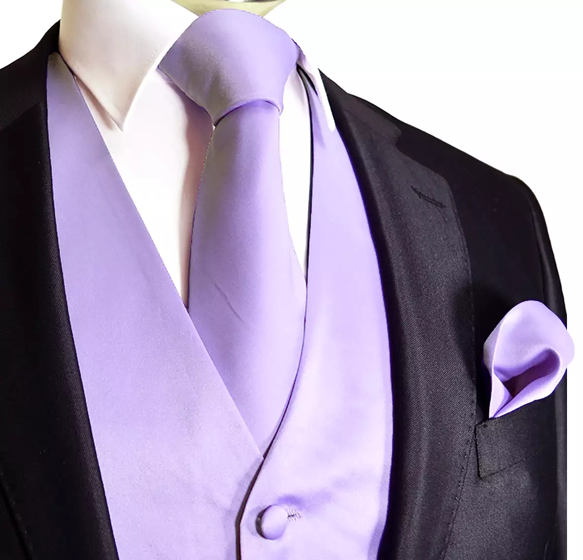 Vest and Necktie Set - Vibrant Solid Color, 2-Piece Collection