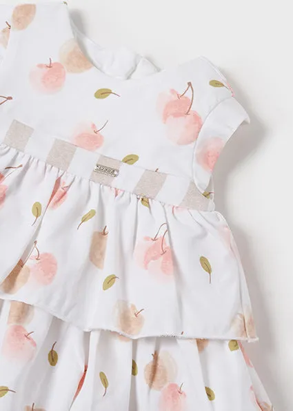 Mayoral Baby Girl Fruit Print Dress with Matching Bloomers