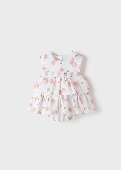 Mayoral Baby Girl Fruit Print Dress with Matching Bloomers