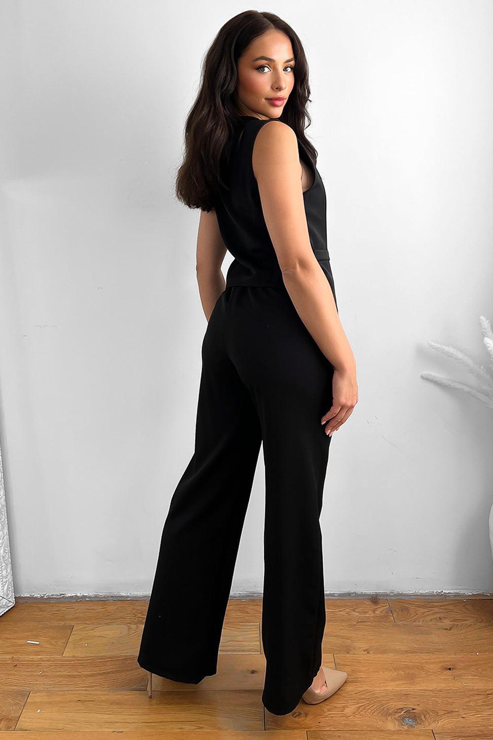 Waistcoat and high waist trousers suit set - Google SEO: Waistcoat trousers suit set.