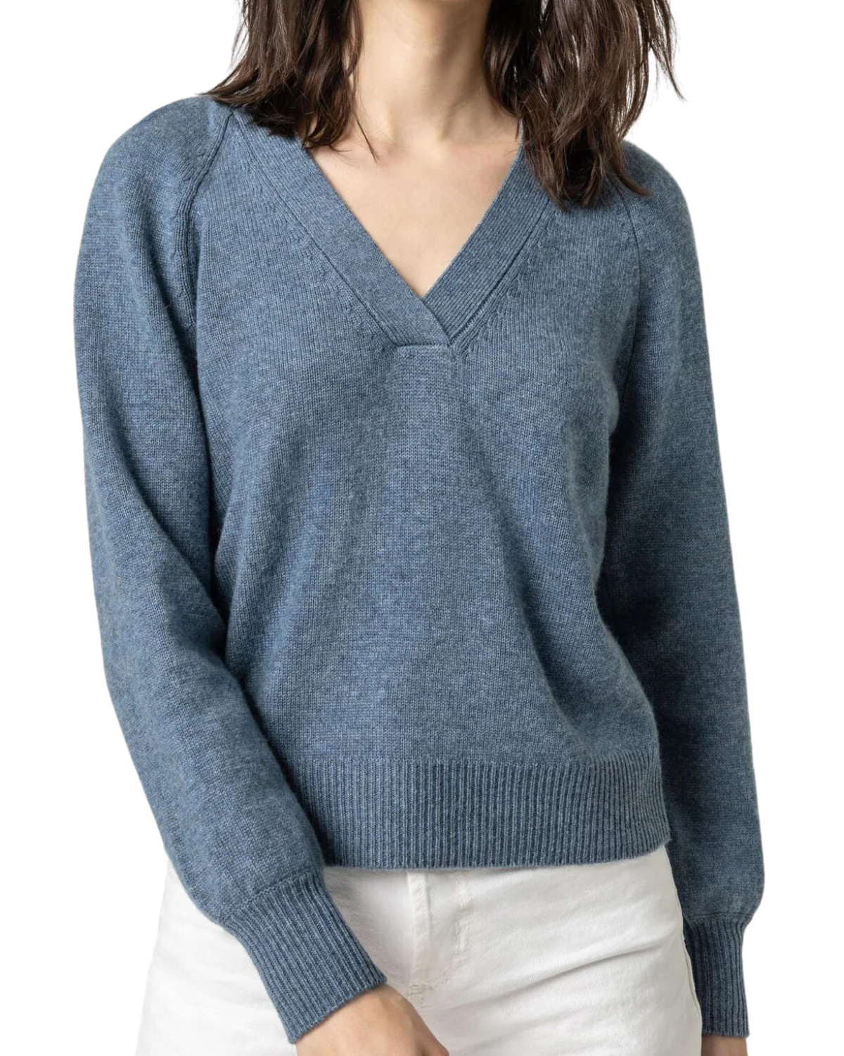 Wide Trim V-Neck Sweater Nautilus