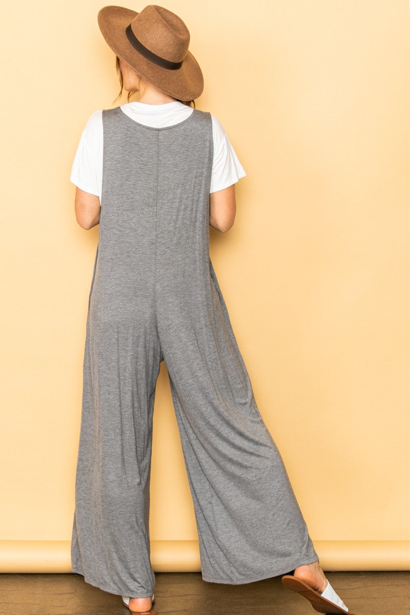 Wideleg Jumpsuit with Side Pockets