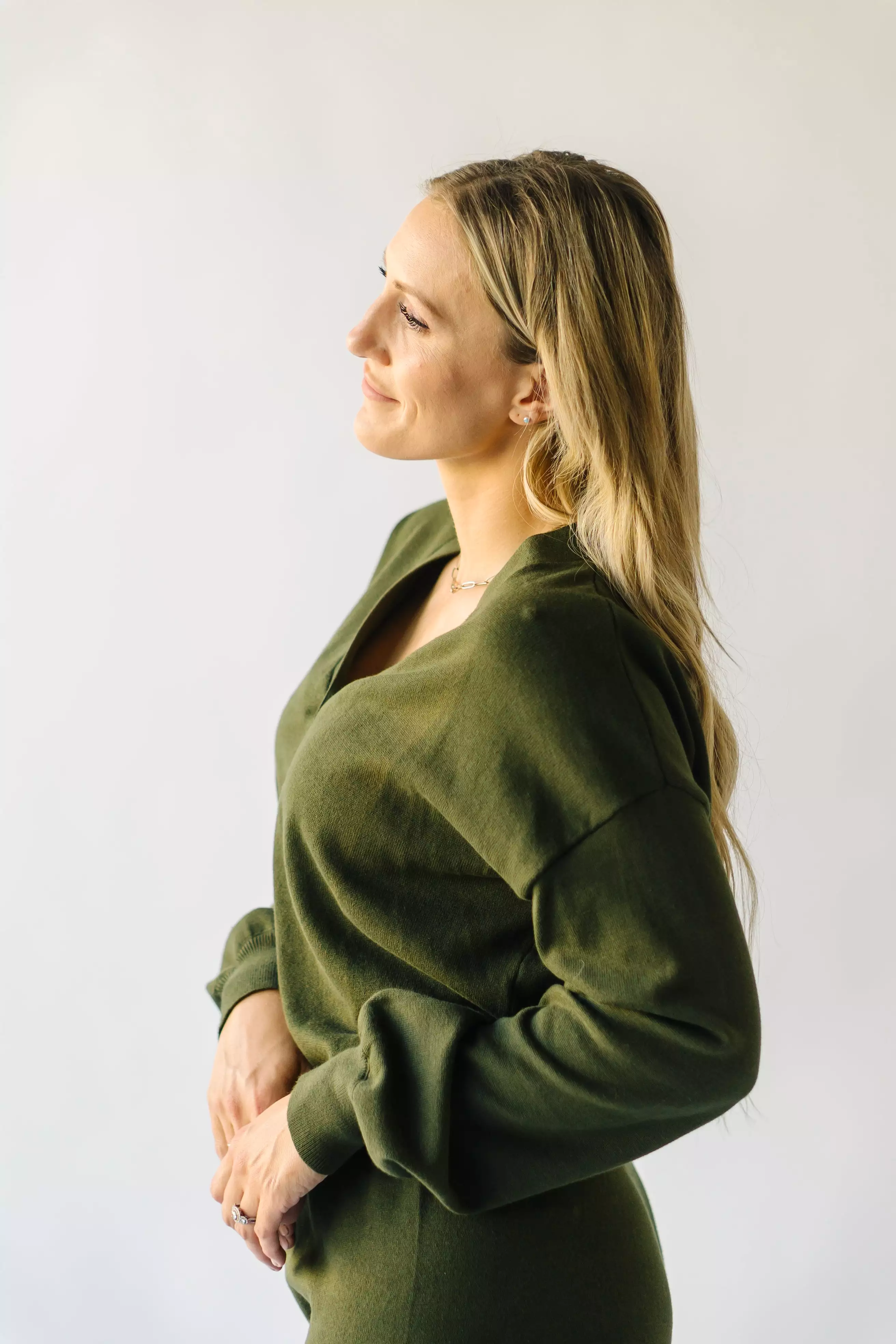 Winona V-Neck Button-Down Sweater - Olive | Shop Now