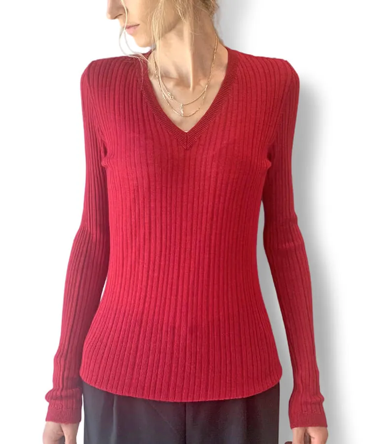 V-neck sweater for women.