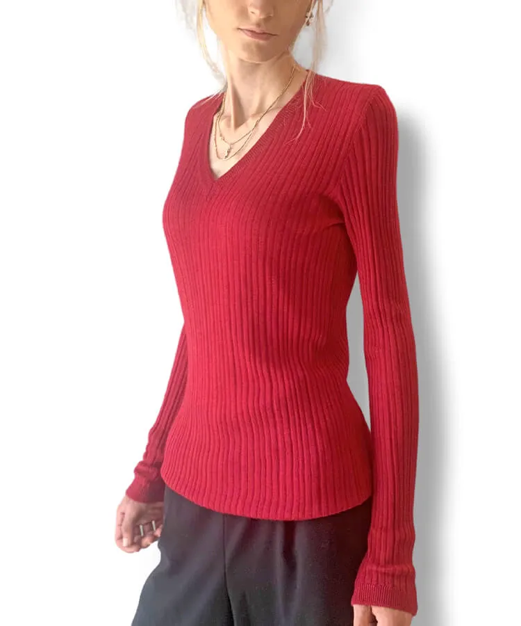 V-neck sweater for women.