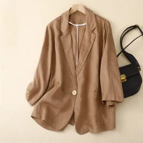 Women's Casual Formal Solid Color Pocket Single Breasted Blazer Blazer