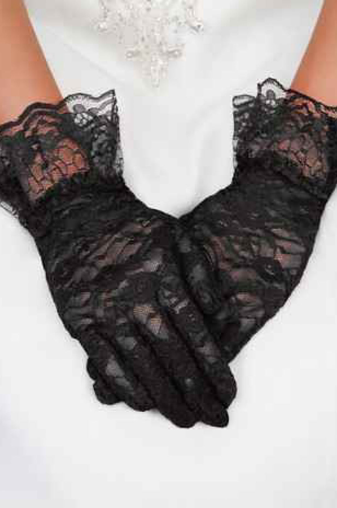 Women's Ruffle Wrist Lace Gloves - Stylish and Elegant