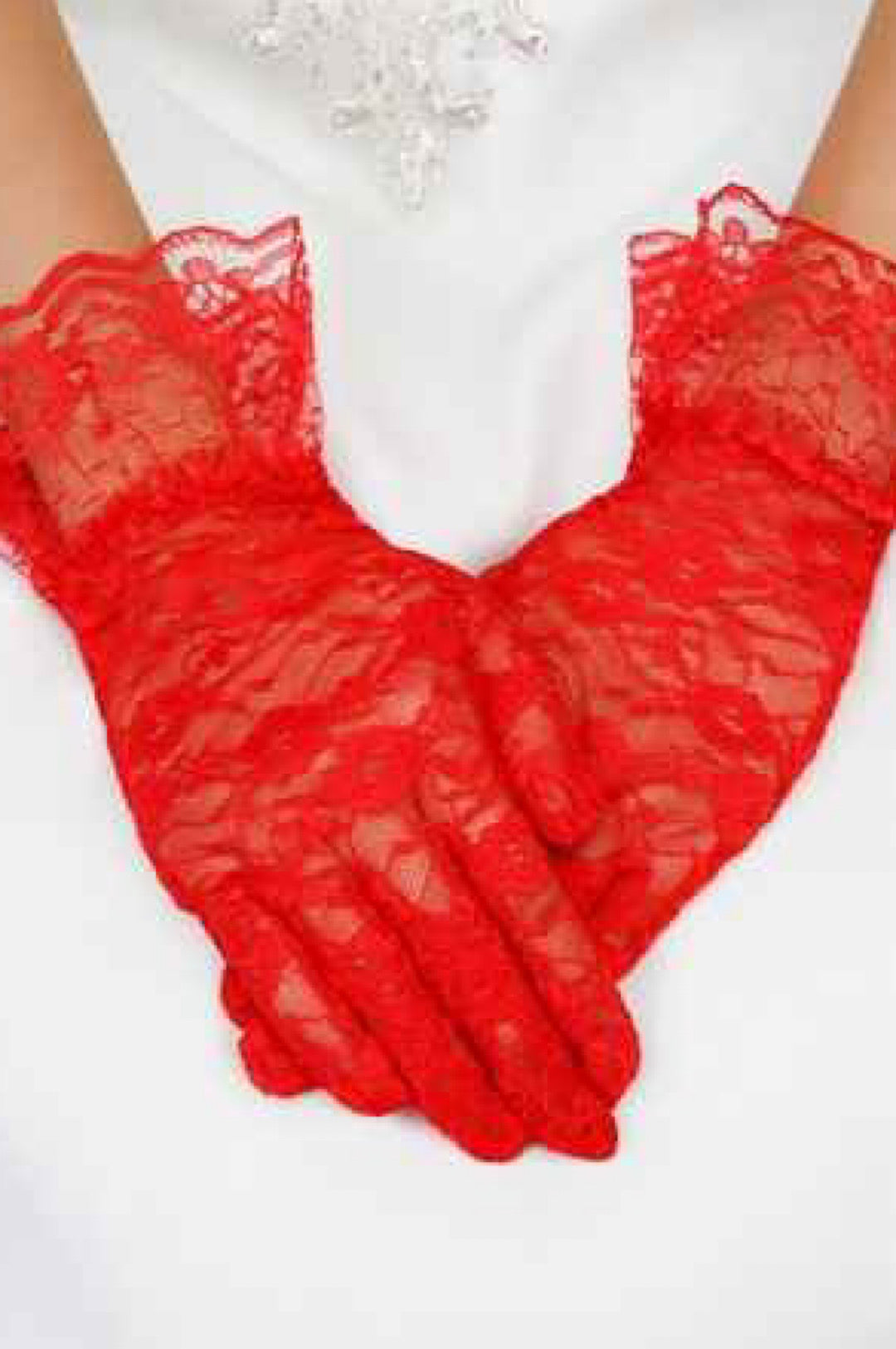 Women's Ruffle Wrist Lace Gloves - Stylish and Elegant