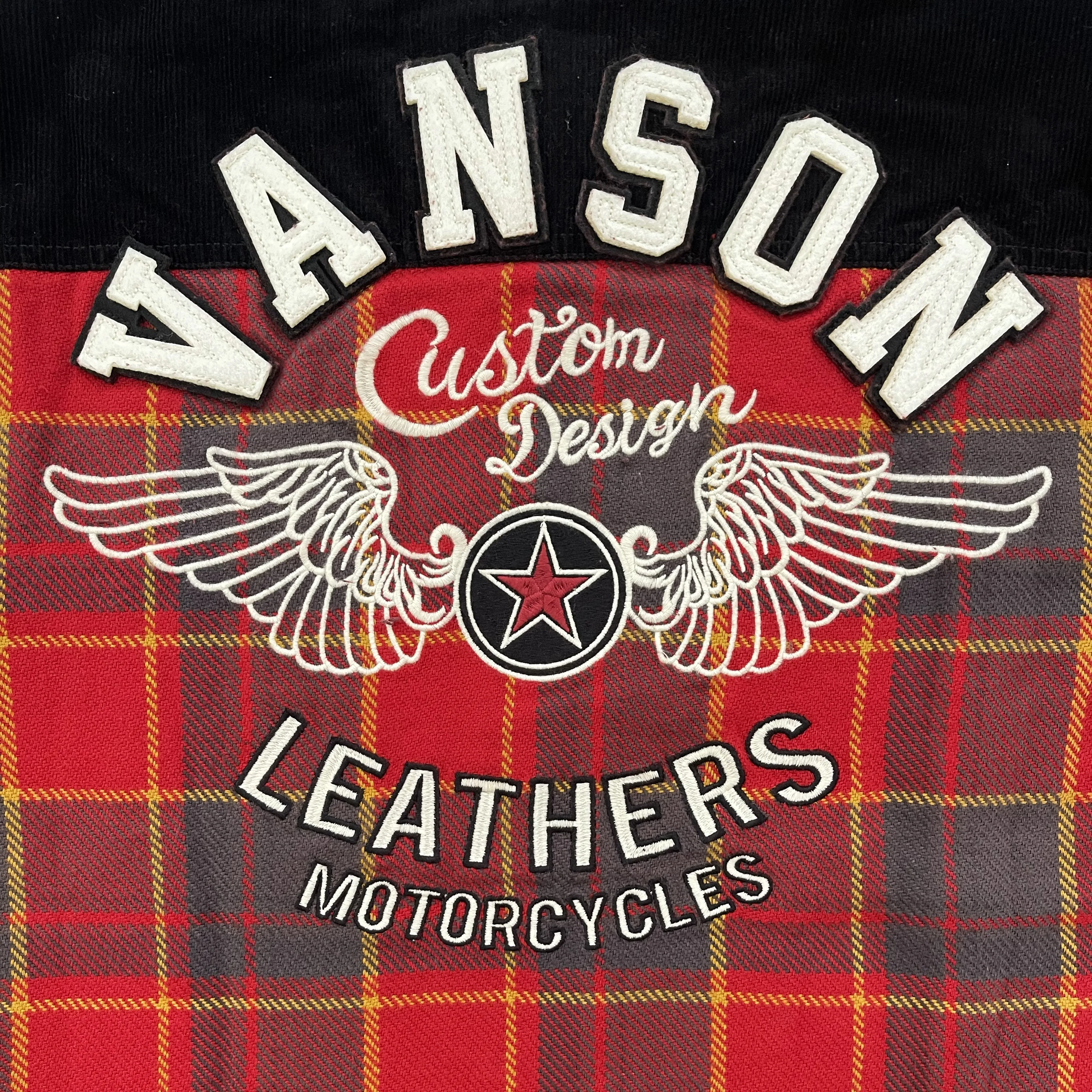 XL Vanson Leathers Plaid Check Shirt Jacket